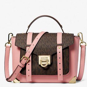 Manhattan Medium Leather and Logo Satchel